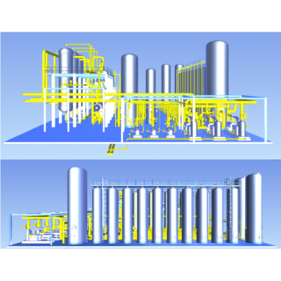 甲醇制氢装置三维配管效果图